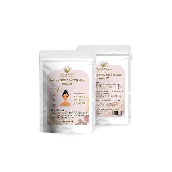 Mặt nạ thuốc bắc Trị Mụn (Bột)   - 100gr Chinese Herbs Skin Restoration Mask (Plastic) - 100g